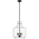 Mahannah 4 Light 15 inch Matte Black Pendant Ceiling Light